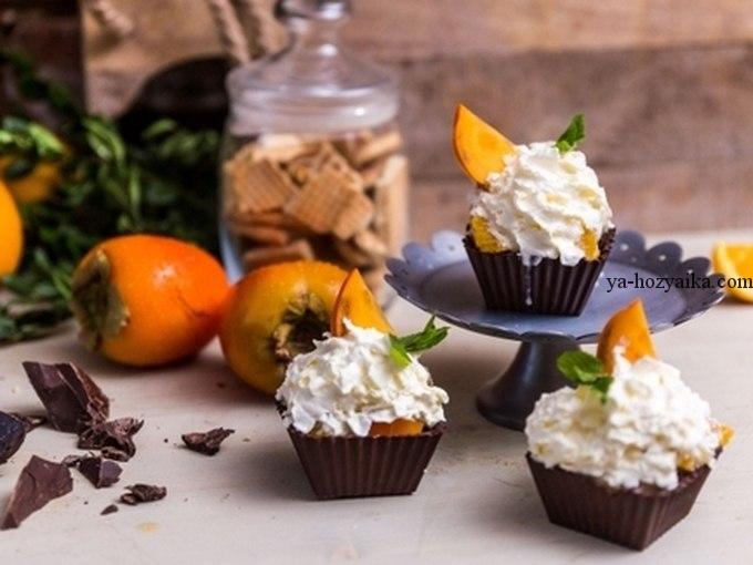 Шоколадные корзинки с фруктами без выпечки
