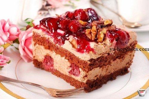 Торт «Сказка» с винным сиропом и сгущенкой