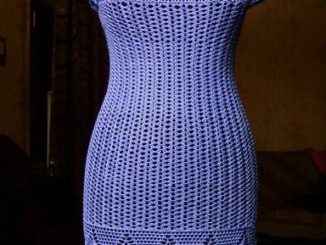 платье, круглая кокетка, схема, крючком