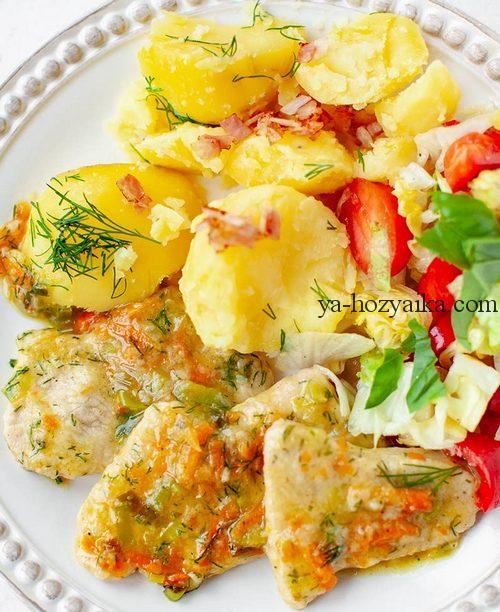 Куриное филе в легком укропном соусе