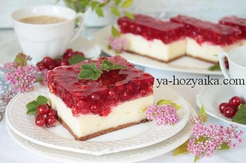 десерт с красной смородиной без выпечки