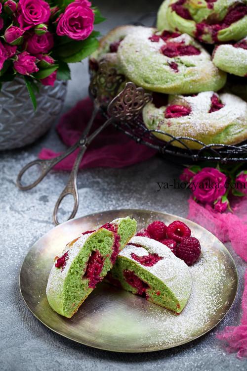 булочки с малиной