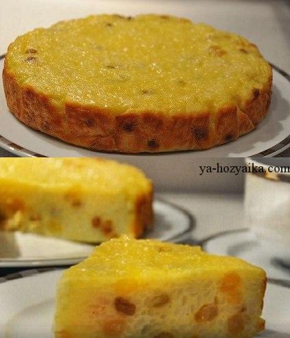 Рисовая запеканка с йогуртом и изюмом