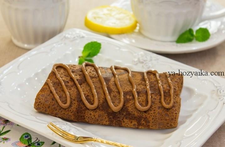 Дрожжевые блины с какао