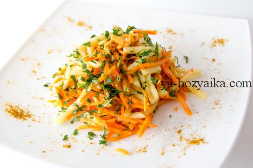 Салат из моркови с грушей