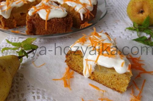 Морковный пирог с грушами