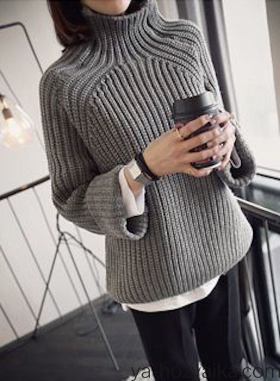 Женский свитер регланом сверху спицами со схемами